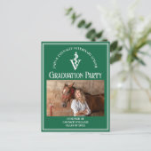 Groene Veterinaire School Foto Afstudeerfeest Uitnodiging Briefkaart (Staand voorkant)