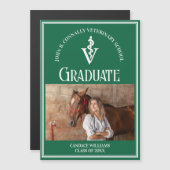 Groene Veterinaire School Foto Afstuderen Magnet (Voorkant / Achterkant)