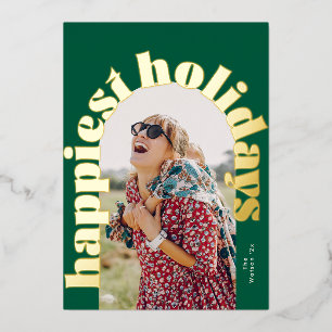 groene vetgedrukte typografie vlakke foto gelukkig folie feestdagenkaart