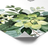 Groene vetplant bruiloft feest welkom bord poster (Hoek)