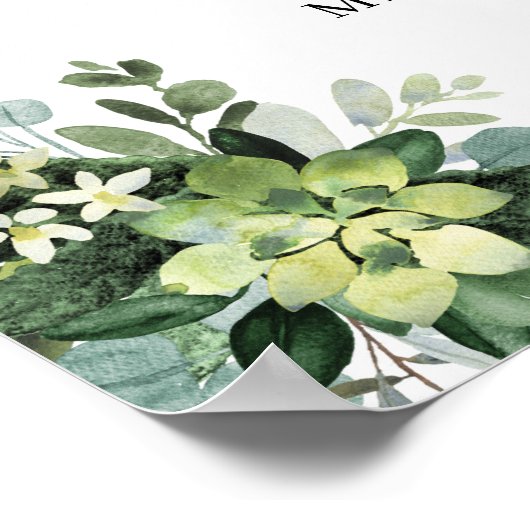 Groene vetplant bruiloft feest welkom bord poster (Hoek)