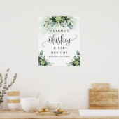 Groene vetplant bruiloft feest welkom bord poster (Keuken)