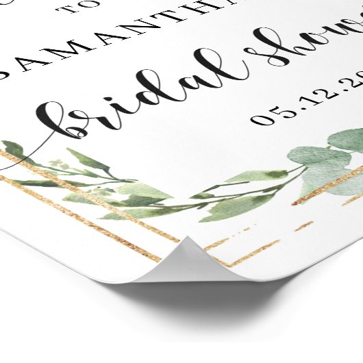 Groene Vetplant bruiloft Welcome Sign 8x10 Poster (Hoek)