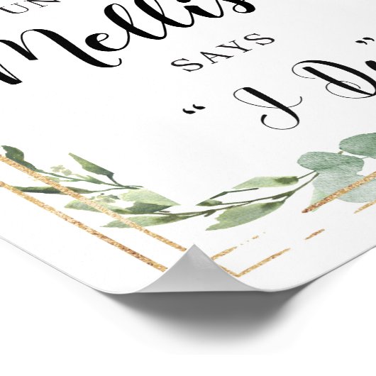 Groene vetplant gouden boho countdown bord poster (Hoek)