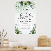 Groene vetplant gouden bruidsbrunch welkomstbord poster (Keuken)