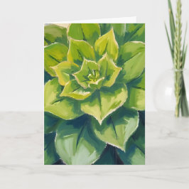 Groene vetplant schilderij kaart