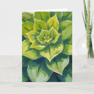 Groene vetplant schilderij kaart