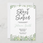 Groene Vetplant Sweet Sixteen Verjaardag Kaart (Voorkant)