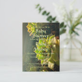 Groene vetplanten Baby shower Briefkaart (Staand voorkant)