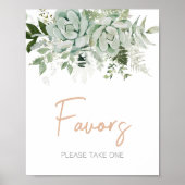 Groene vetplanten Baby shower gunsten Poster (Voorkant)