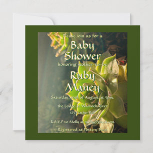 Groene vetplanten Baby shower Kaart