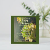 Groene vetplanten Baby shower Kaart (Staand voorkant)