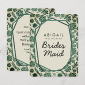 Groene vetplanten in natuurlijke wil je bruidsmeis kaart (Voorkant / Achterkant)