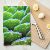 Groene vetplanten Natuur Fotografie Theedoek (Quarter Fold)