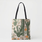 Groene vetplanten, oranje bloemen, strandbehang. tote bag (Voorkant)