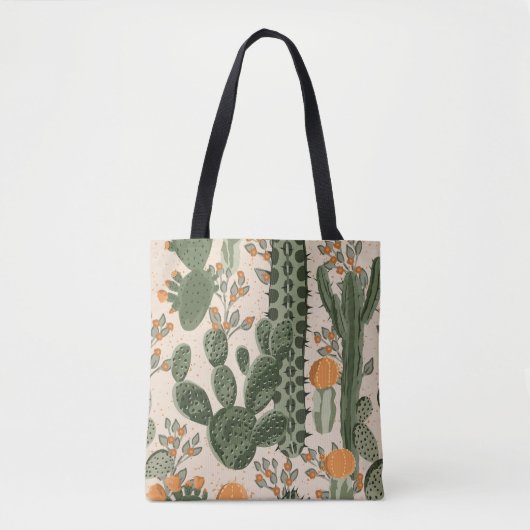 Groene vetplanten, oranje bloemen, strandbehang. tote bag (Voorkant)