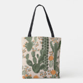Groene vetplanten, oranje bloemen, strandbehang. tote bag (Achterkant)