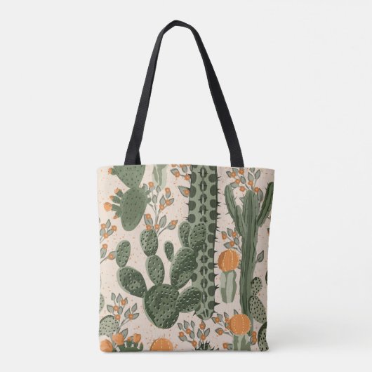 Groene vetplanten, oranje bloemen, strandbehang. tote bag (Achterkant)