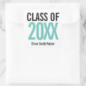 Groene Vette Persoonlijke Afstudeer ANY YEAR Vierkante Sticker (Tas)