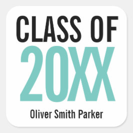 Groene Vette Persoonlijke Afstudeer ANY YEAR Vierkante Sticker