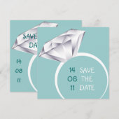 Groene vette ring sparen de Datum Save The Date (Voorkant / Achterkant)