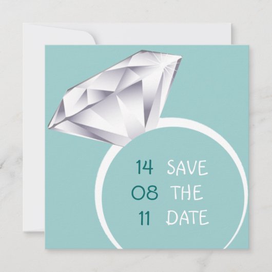Groene vette ring sparen de Datum Save The Date (Voorkant)