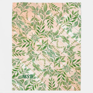 Groene vetten en hout fleece deken