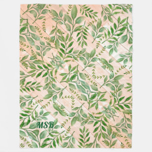 Groene vetten en hout fleece deken