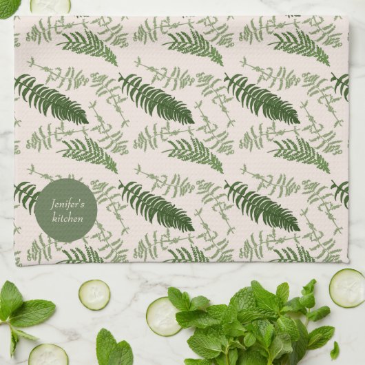 Groene vetten, plaats Kitchen Towel Theedoek (Gevouwen)