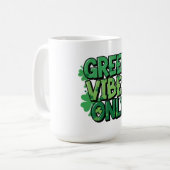 Groene vibes alleen St. Patrick's Day Koffiemok (Voorkant links)