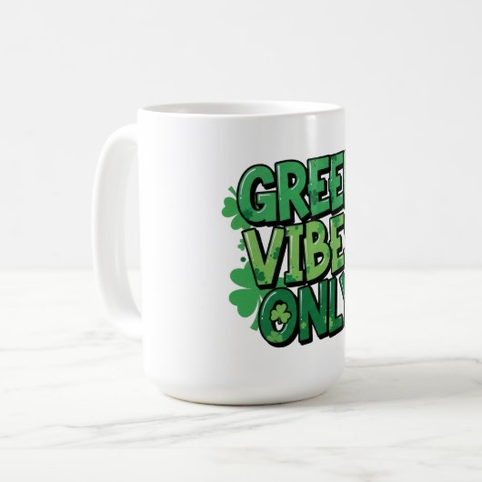 Groene vibes alleen St. Patrick's Day Koffiemok (Voorkant links)