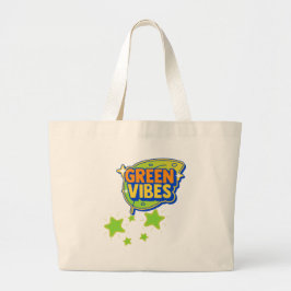 groene vibes, wereldmilieudag, red de aarde grote tote bag