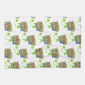 Groene vibes, Wereldmilieudag, red de aarde Theedoek (Horizontaal)