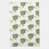 Groene vibes, Wereldmilieudag, red de aarde Theedoek (Verticaal)