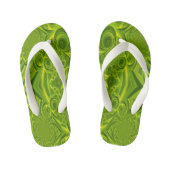 Groene Vibrant Swirl Kinder Teenslippers (Voetbed)