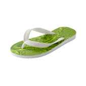 Groene Vibrant Swirl Kinder Teenslippers (Schuin)
