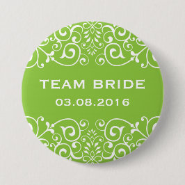 Groene Victoriaans Floral Border Team Bride Button