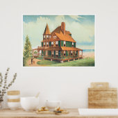 Groene Victoriaans stijlmanager Poster (Keuken)