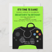 Groene video Game Boys Birthday Uitnodiging (Voorkant)