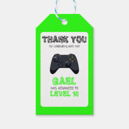 Groene Video Game Vrachtwagen Verjaardag Cadeaulabel