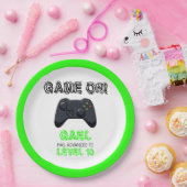 Groene Video Game Vrachtwagen Verjaardag Papieren Bordje (Feest)