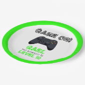 Groene Video Game Vrachtwagen Verjaardag Papieren Bordje (Gekanteld)