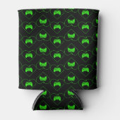 Groene Videogame Controller Hartpatroon Blikjeskoeler (Voorkant)