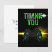 Groene Videospel Feest Dankkaart Bedankkaart (Voorkant / Achterkant)