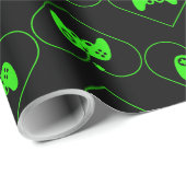 Groene Videospelcontroller Hartpatroon Cadeaupapier (Rol Hoek)