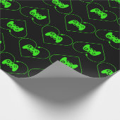 Groene Videospelcontroller Hartpatroon Cadeaupapier (Hoek)