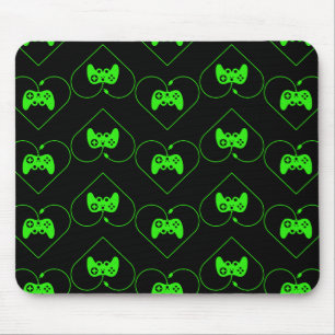 Groene Videospelcontroller Hartpatroon Muismat