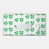 Groene vier klaverbladeren wit bureaumat (Keyboard & Muis)