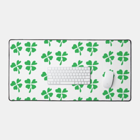 Groene vier klaverbladeren wit bureaumat (Keyboard & Muis)