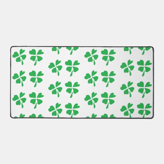 Groene vier klaverbladeren wit bureaumat (Voorkant)